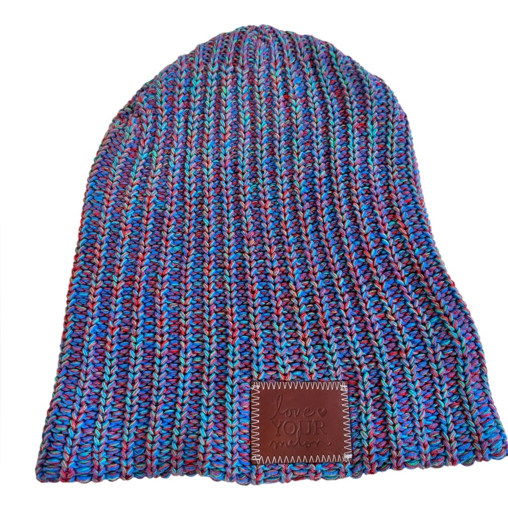 Love Your Melon Knit Beanie Purple Speckled Knit Hat